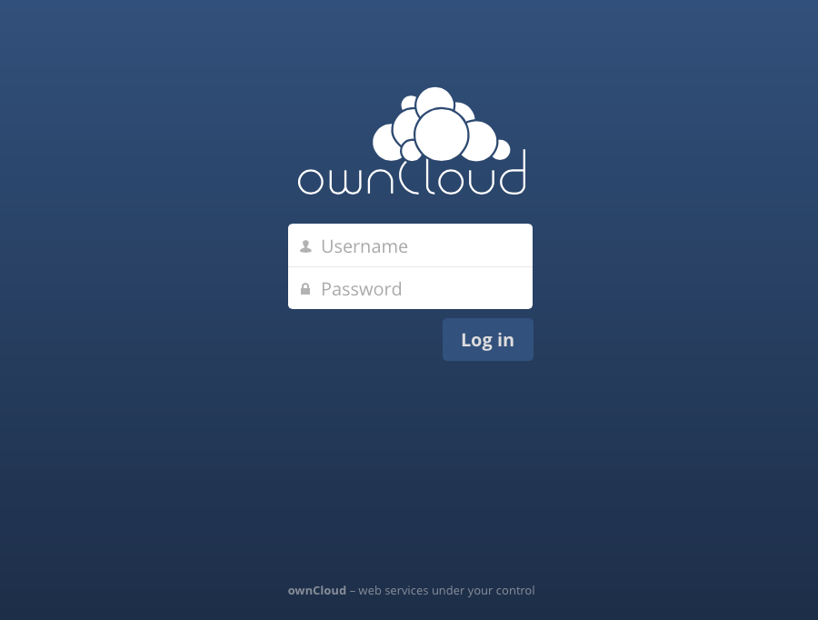 ownCloudログイン画面